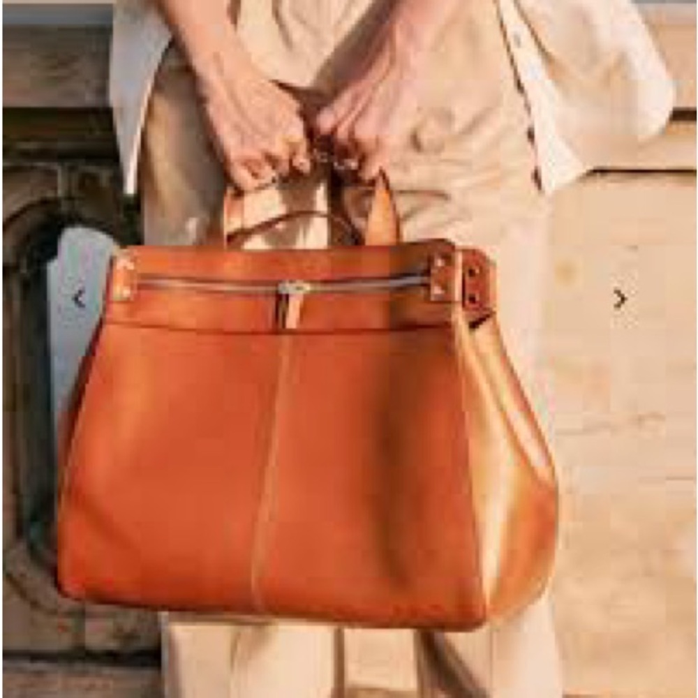Sezane Sam Bag. Cuir Naturel Heritage - Size T-U